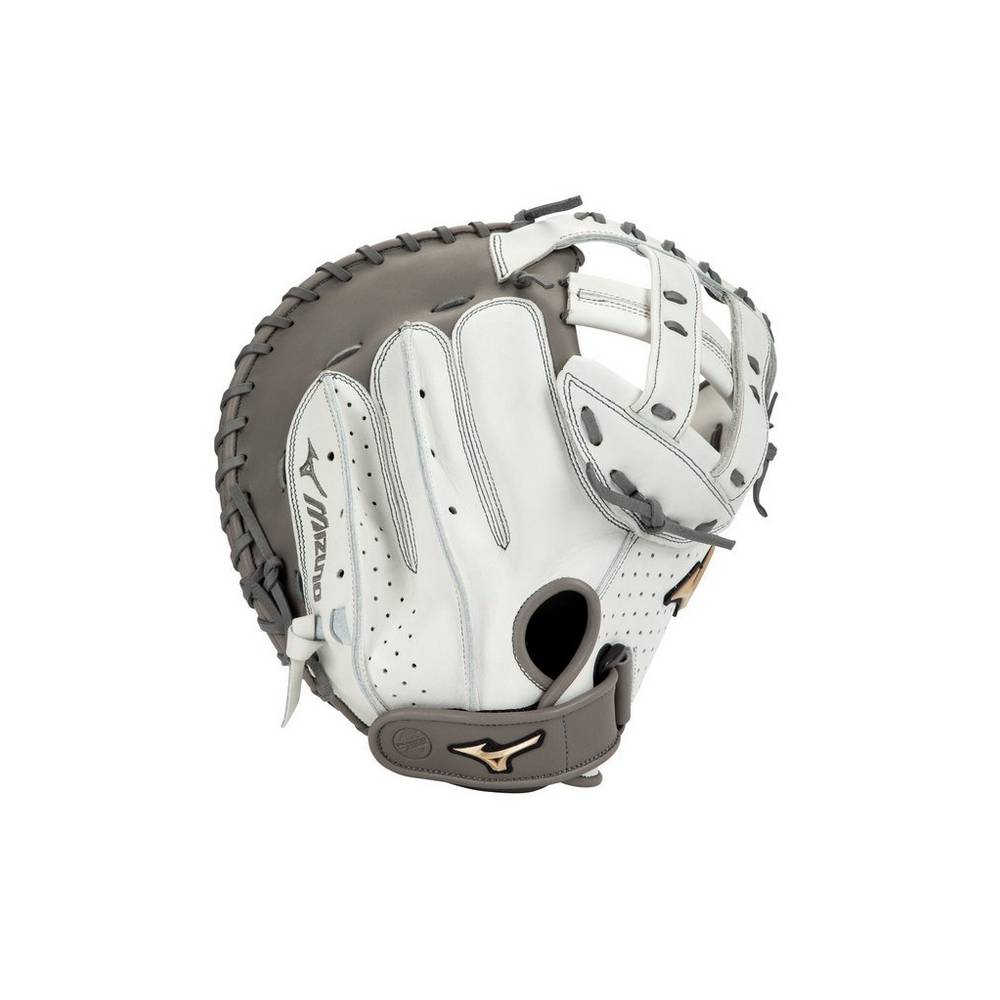 Catchers Mitt Mizuno Prime Elite Fastpitch 34" Mujer Blancas/Gris Outlet XMAK-57461